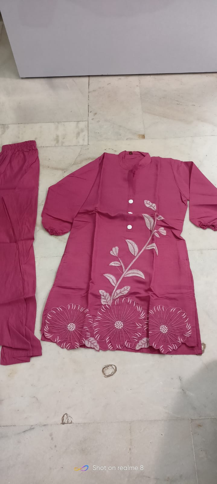 Elegant Rose Pink Chanderi Silk Embroidered Co-Ord Set